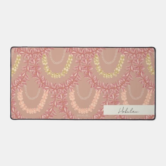 Llei -プルメリア、デスクマパーソナライズされたット デスクマット (正面)