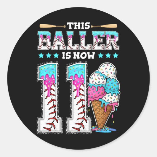Llerは今11年アイスクリームドリップ11誕生日S ラウンドシール (正面)