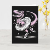 Llet Dancing T-rex In Tutu And Slippers  カード (黄色い花)