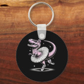 Llet Dancing T-rex In Tutu And Slippers  キーホルダー (正面)