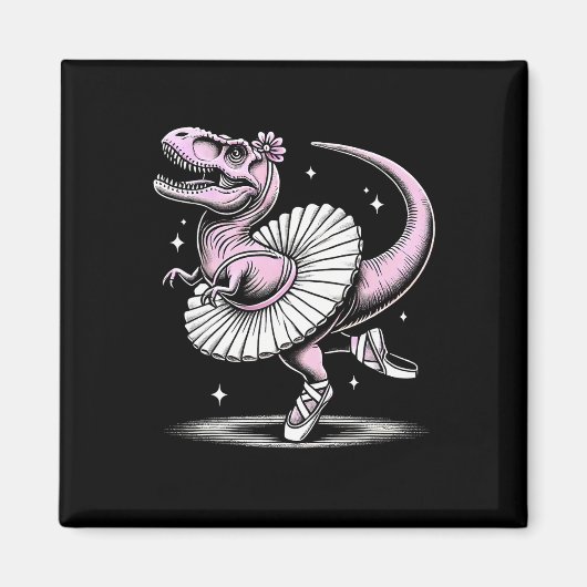 Llet Dancing T-rex In Tutu And Slippers  マグネット (正面)