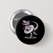 Llet Dancing T-rex In Tutu And Slippers  缶バッジ (正面&裏面)