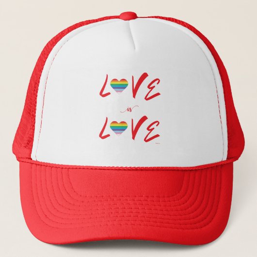 LLLOVE、プライド、レインボーハート キャップ (正面)