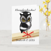 llongyfarchiadauのウェールズの言語卒業カード カード (黄色い花)