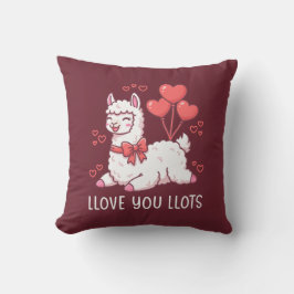 Llove You Llots - Kawaii Llama Valentine クッション