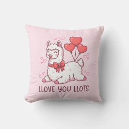 Llove You Llots - Kawaii Llama Valentine クッション