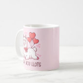 Llove You Llots - Kawaii Llama Valentine コーヒーマグカップ (正面左)
