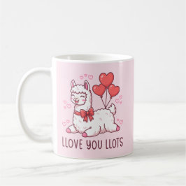Llove You Llots - Kawaii Llama Valentine コーヒーマグカップ
