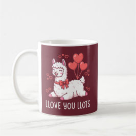 Llove You Llots - Kawaii Llama Valentine コーヒーマグカップ