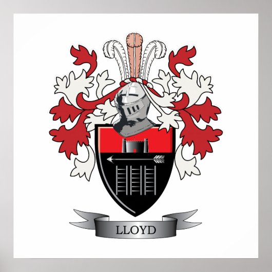 Lloyd Family Crest Coat of Arms ポスター (正面)