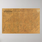 Lloyd's official map of the state of Tennessee ポスター (正面)