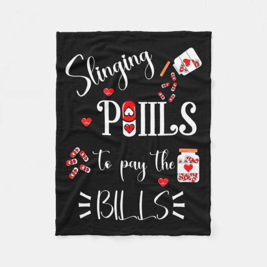 Lls Heart Funny Pharmacist Life Valentines Day フリースブランケット (正面)