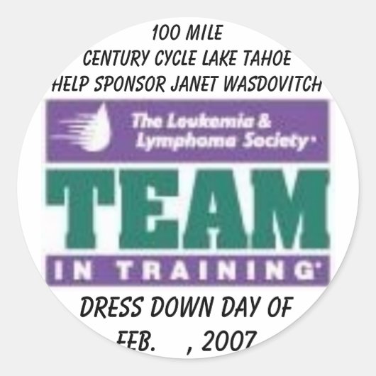 LLS TNT, Dress Down Day ofFeb.2007年100M... ラウンドシール (正面)