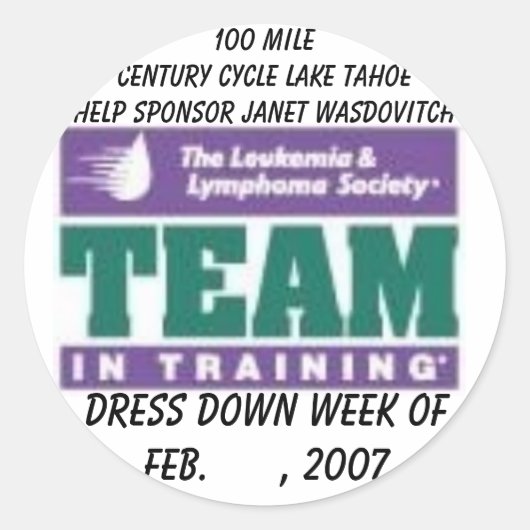 LLS TNT, Dress Down week of Feb.2007年10月… ラウンドシール (正面)