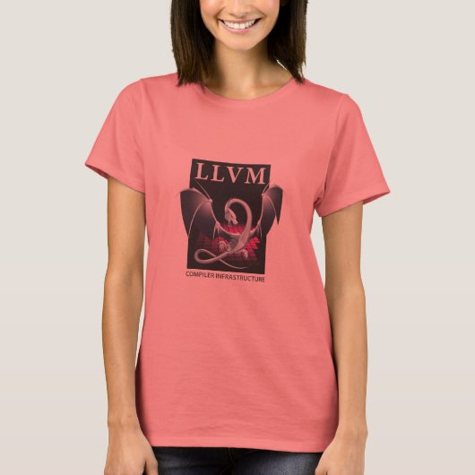 LLVM Women's Black/White Shirt – フロントロゴ Tシャツ (正面)