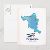 Llyn Trawsfynydd Gwynedd Walesの地図 ポストカード (正面/裏面)