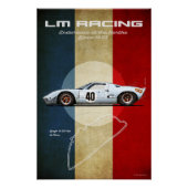 LM Racing Ford GT40 Blue and Orange ポスター (正面)