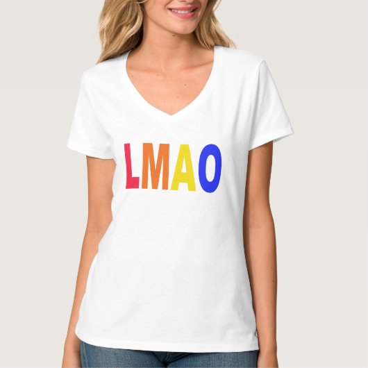 LMAOインターネット流行語のスローガン Tシャツ (正面)