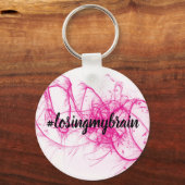 LMBピンク – 白スパークルキーチェーン キーホルダー (正面)