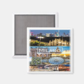 LMD003 MILAN，モザイク，ロンバルディ，イタリア，冷蔵庫 マグネット (正面/裏面)