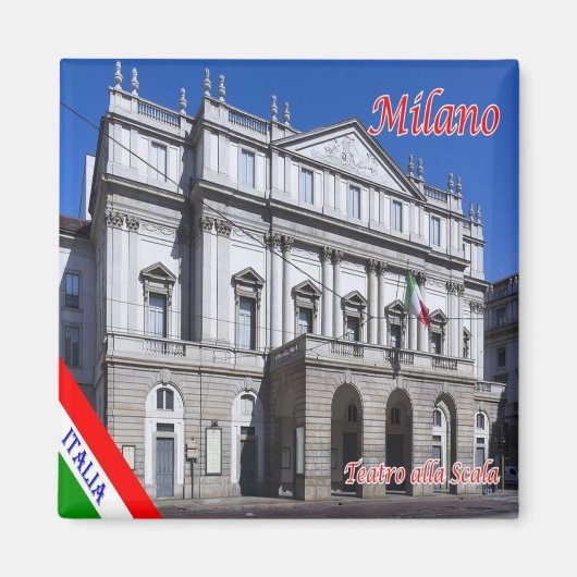 LMD009 MILAN, Theater alla Scala,イタリア,冷蔵庫 マグネット (正面)