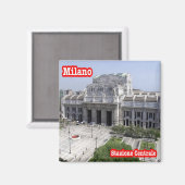 LMD010 MILAN Centrale Station Train Italy,冷蔵庫 マグネット (正面/裏面)
