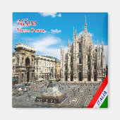 LMD011 MILAN, Piazza del Duomo Cathedral,冷蔵庫 マグネット (正面)