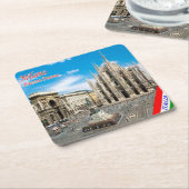 LMD011 MILAN, Piazza del Duomo Cathedral, Square P スクエアペーパーコースター (アングル)