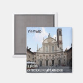LMD025 VIGEVANO, Cathedral St. Ambrogio,冷蔵庫 マグネット (正面/裏面)