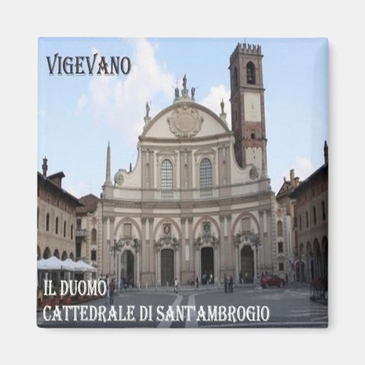 LMD025 VIGEVANO, Cathedral St. Ambrogio,冷蔵庫 マグネット (正面)