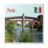 LMD044 PAVIA、The Covered Bridge、イタリア、 タイル (正面)