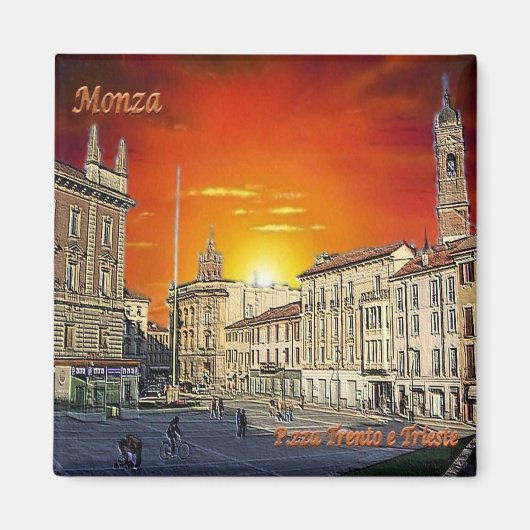 LMD055 MONZA、Piazza Trento e Trieste、冷蔵庫 マグネット (正面)