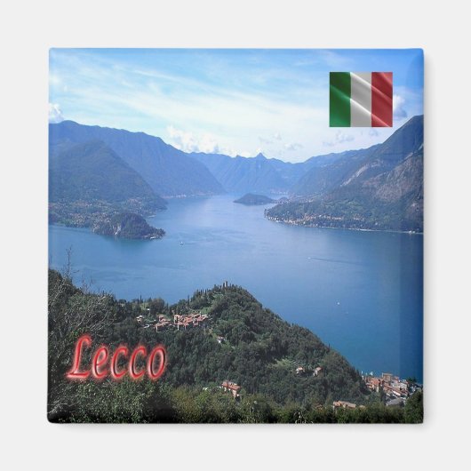 LMD069 Lecco Lake View、冷蔵庫 マグネット (正面)