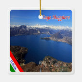 LMD077 LAKE MAGGIORE Aerial View，イタリア， セラミックオーナメント (裏面)