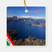 LMD077 LAKE MAGGIORE Aerial View，イタリア， セラミックオーナメント (正面)