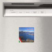 LMD077 LAKE MAGGIORE Aerial View，イタリア，冷蔵庫 マグネット (インサイチュ (食洗機))