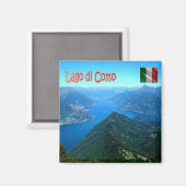 LMD090 COMO Aerial View, Lombardyイタリア,冷蔵庫 マグネット (正面/裏面)