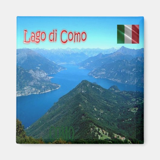 LMD090 COMO Aerial View, Lombardyイタリア,冷蔵庫 マグネット (正面)