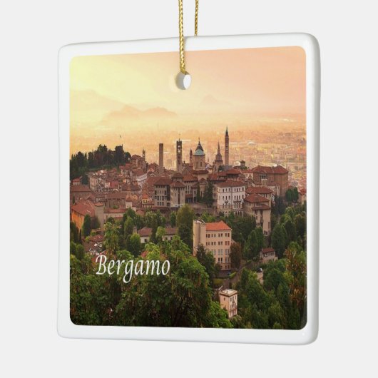 LMD111 BERGAMOの日の出、ロンバルディア,イタリア, セラミックオーナメント (左)