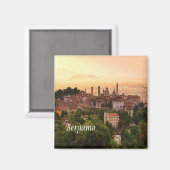 LMD111 BERGAMOの日の出，ロンバルディ，イタリア，冷蔵庫 マグネット (正面/裏面)