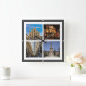 LMD117ミラノモザイク，ロンバルディア，イタリア， スクエア壁時計 (ホーム)