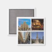 LMD117 MILAN mosaic, Lombardy，イタリア，冷蔵庫 マグネット (正面/裏面)