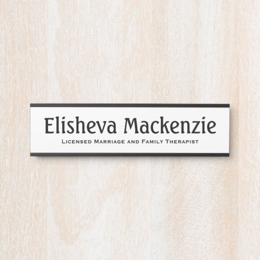 LMFTセラピストオフィスのドア署名名プレート サインプレート (正面)
