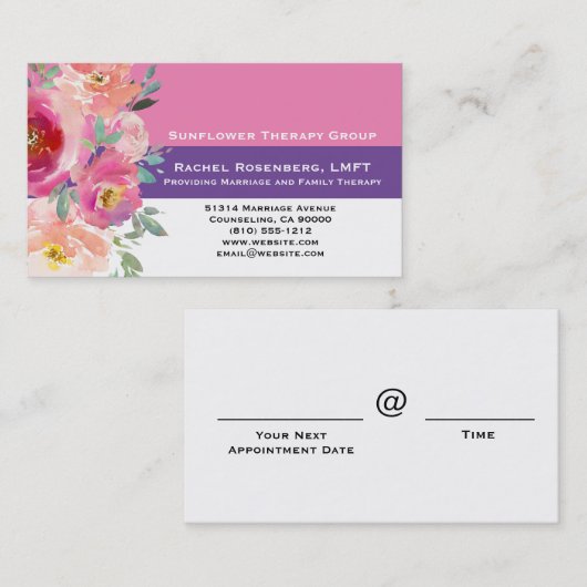 LMFTライセンス結婚と家族のセラピスト 名刺 (正面/裏面)