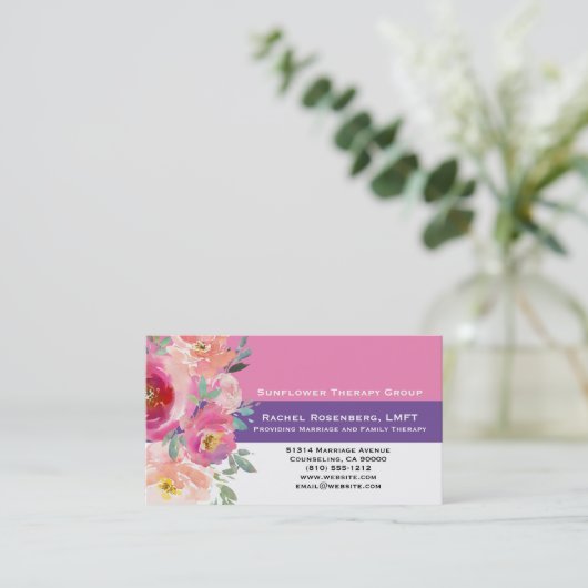 LMFTライセンス結婚と家族のセラピスト 名刺 (スタンド正面)