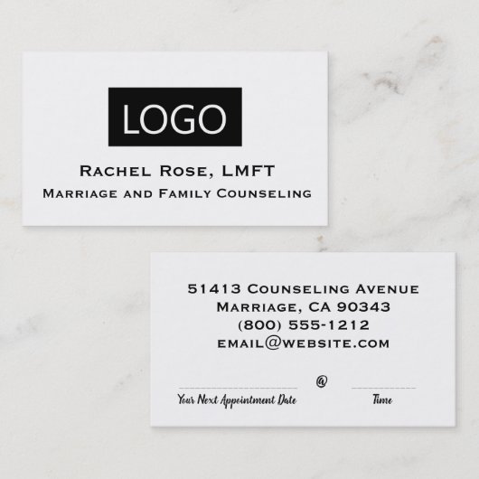 LMFTライセンス結婚と家族セラピストブシン 名刺 (正面/裏面)