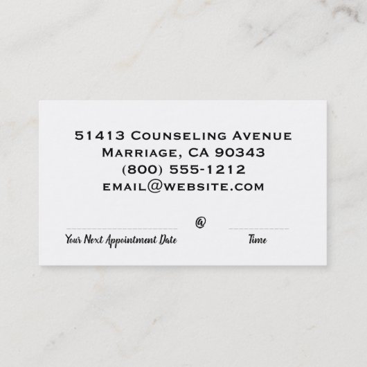 LMFTライセンス結婚と家族セラピストブシン 名刺 (裏面)