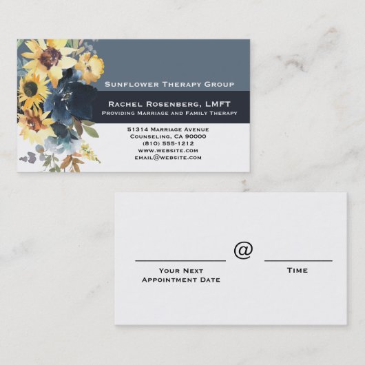 LMFTライセンス結婚と家族セラピストブシン 名刺 (正面/裏面)