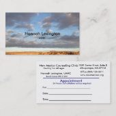 LMHCのカウンセラービジネスアポイントメントカード 予約カード (正面/裏面)