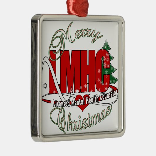 LMHCのクリスマスによって認可される精神衛生のカウンセラー メタルオーナメント (右)